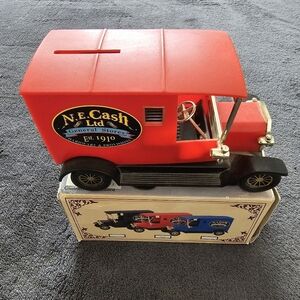 Vintage N. E. Cash Ltd. General Store Est. 1910 Truck Coin Bank